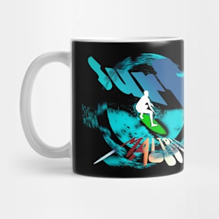 Surf Malibu Abstract Surfer Mug